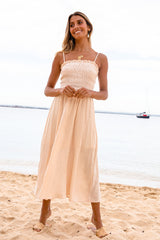 Catallena Midi Dress Beige