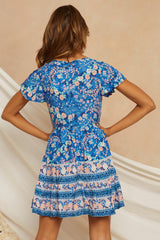 Scallop Point Dress Blue