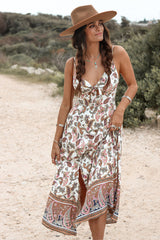 Slow Life Midi Dress Brown Multi